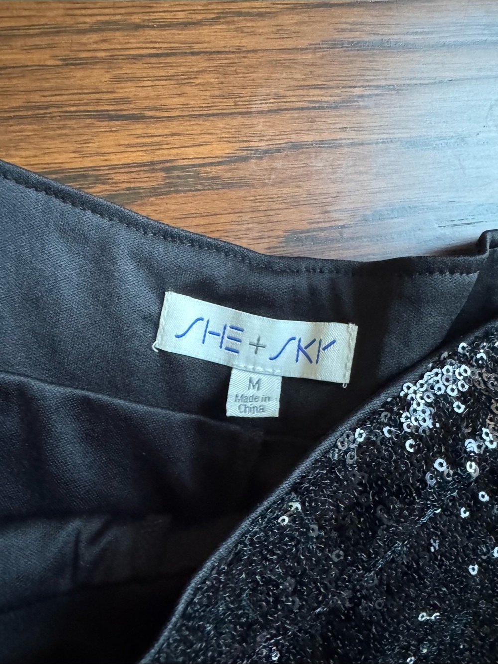 She + Sky Black Sequin Women’s Party Shorts - Picture 2 of 3
